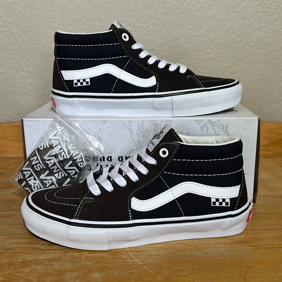 Vans Skate Grosso Mid Dark Brown Navy men’s size 6.5 or women’s size 8 Grosso FE